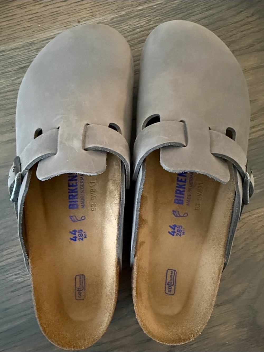 Birkenstock Gray Boston Clogs - Men's Slip-On Loafers. Worn ONCE US size 10-10.5
